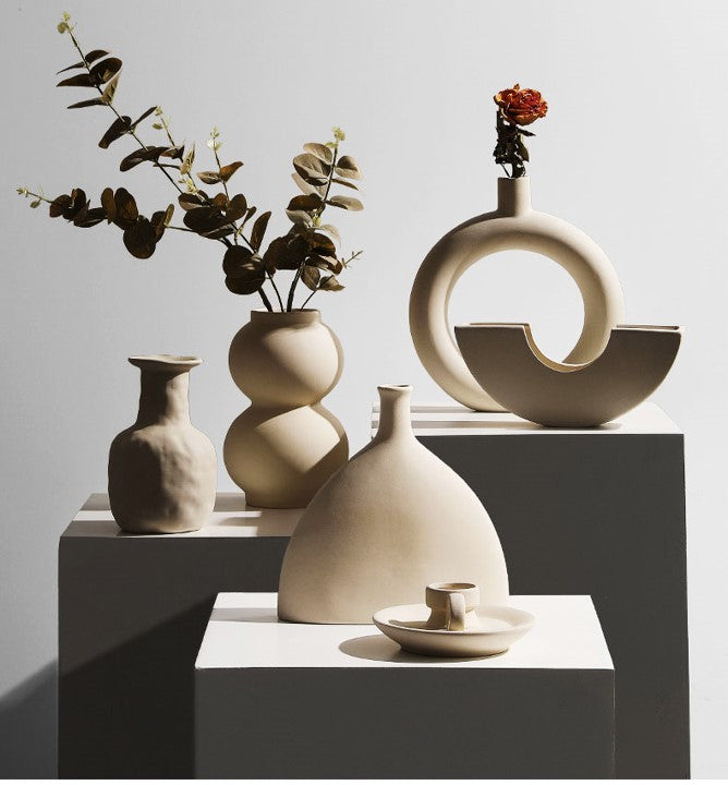 White Nordic Vase. Minimalist Flower Vase. Chic Home Decor Idea. WickedYo